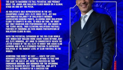 柔佛CEO路易斯·加西亚：球队会持续提升，希望未来能踢世俱杯